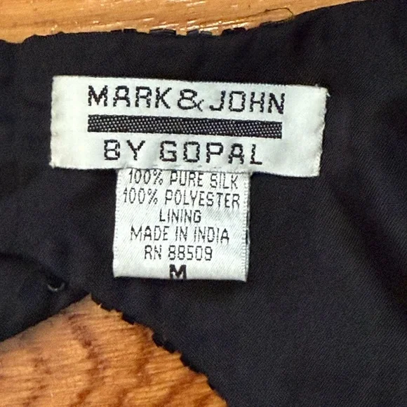 Vintage Mark & John 100% silk beaded black cocktail dress M - Picture 9 of 9